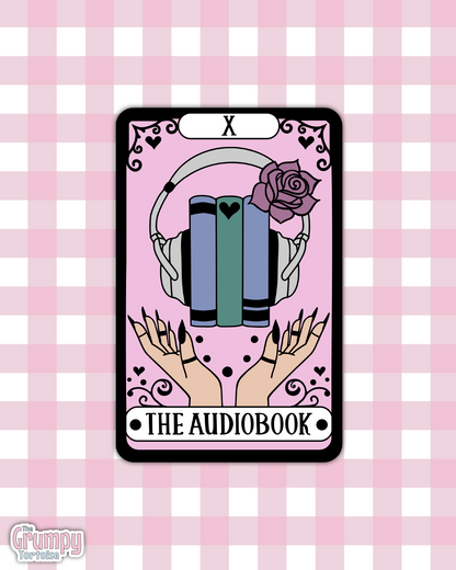 Waterproof Sticker | The Audiobook Tarot Card Die Cut Sticker | Bookish Sticker | Reading Sticker | Tarot Card Sticker