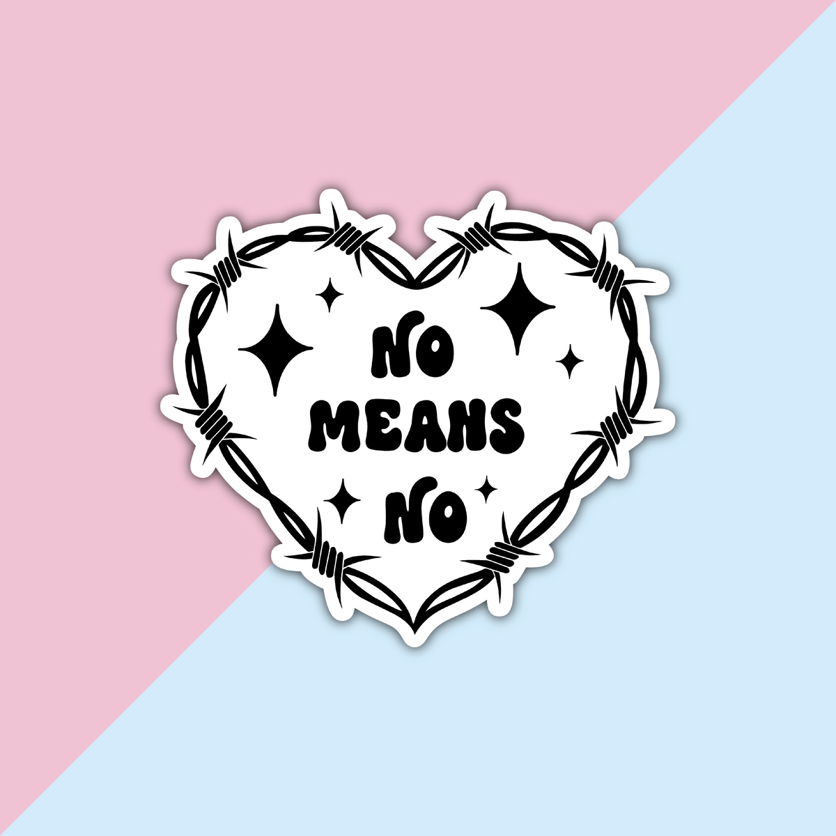 No Means No Die Cut Sticker