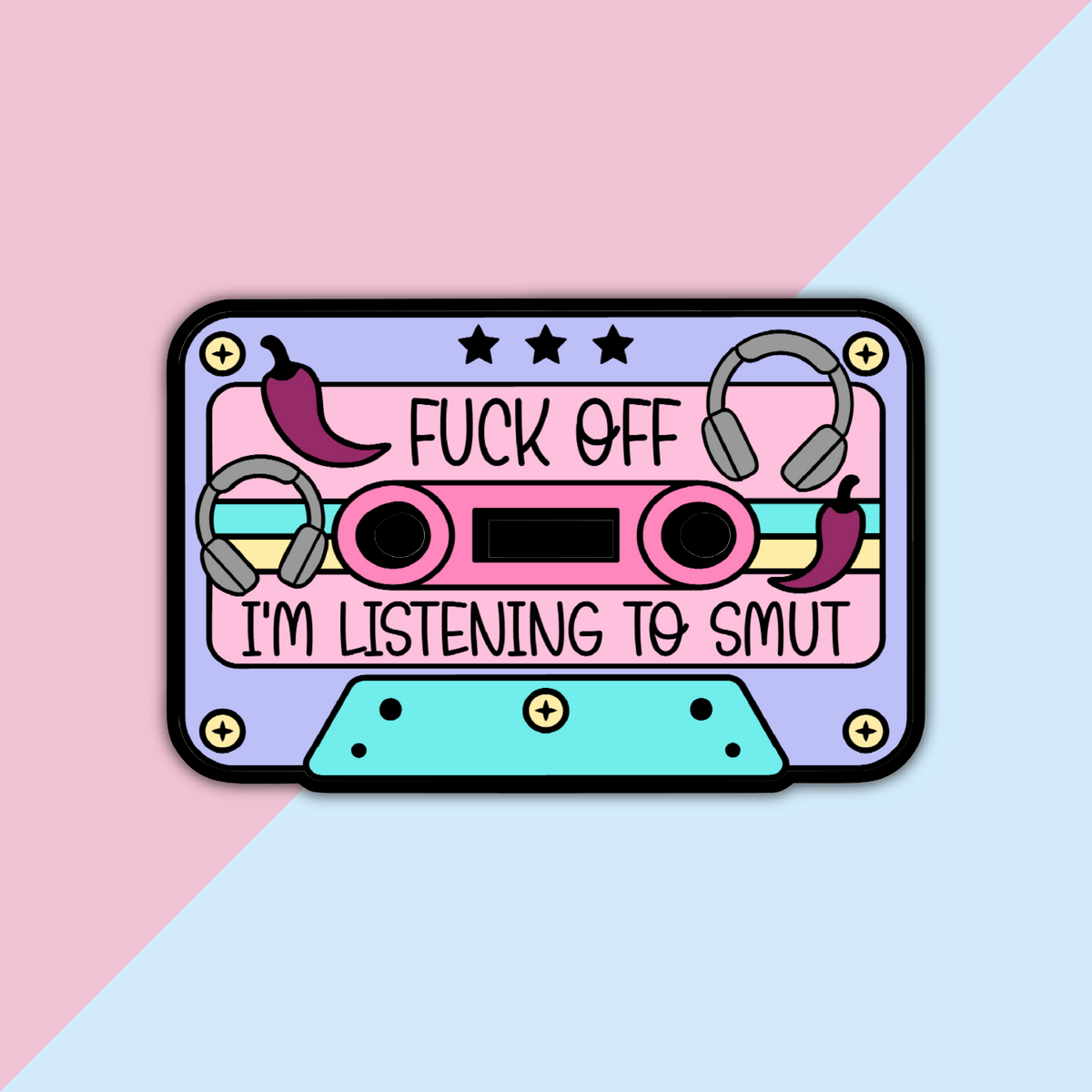 Listening to Smut Die Cut Sticker