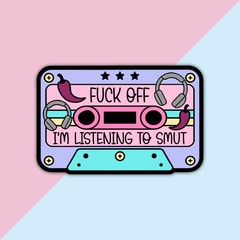 Listening to Smut Die Cut Sticker