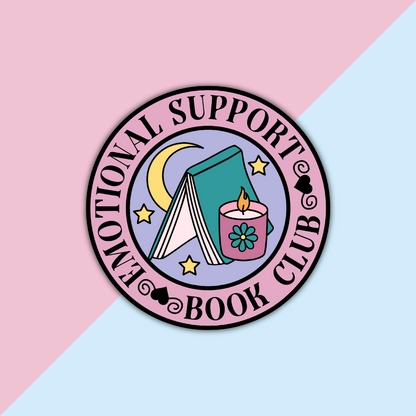 Emotional Support Book Club Die Cut Sticker