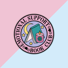 Emotional Support Book Club Die Cut Sticker