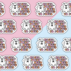 Hocus Pocus I Need Coffee to Focus Die Cut Sticker