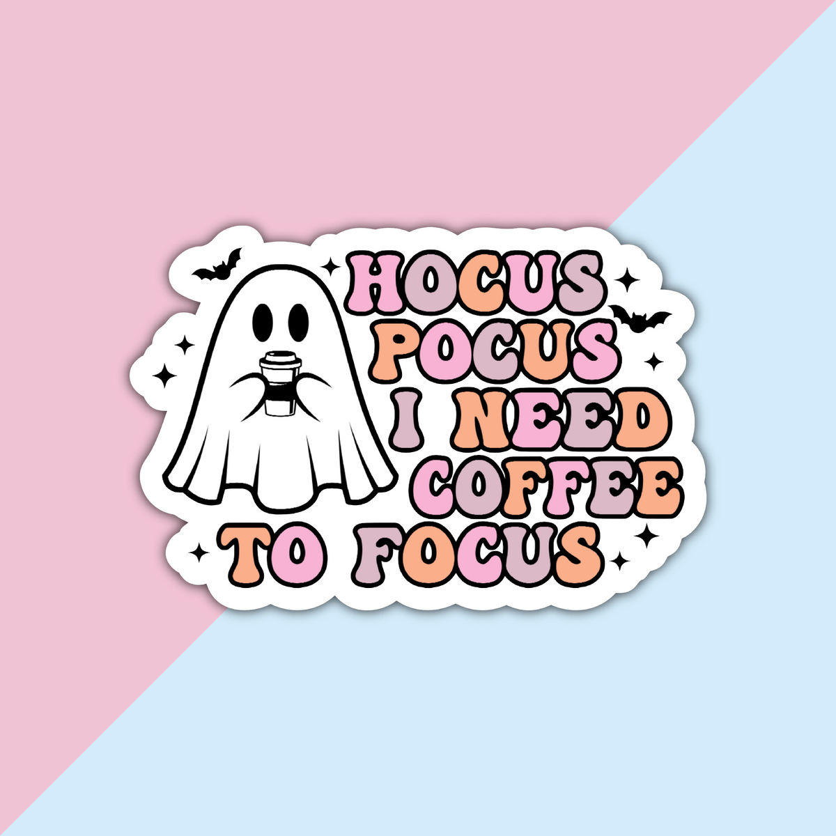 Hocus Pocus I Need Coffee to Focus Die Cut Sticker