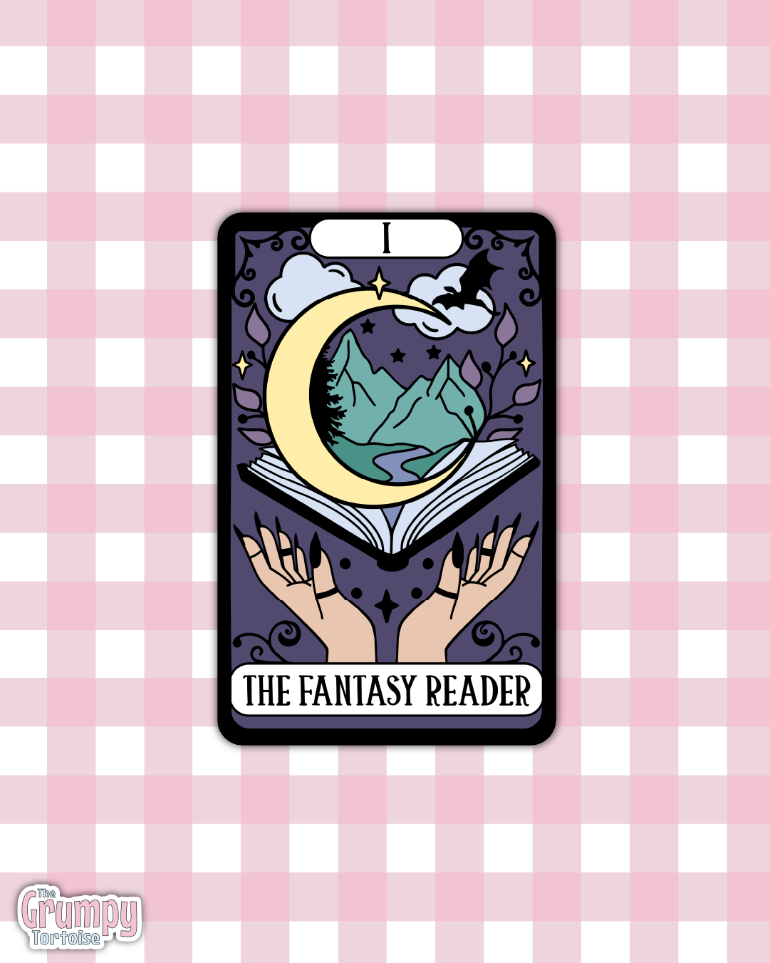 Waterproof Sticker | The Fantasy Reader Tarot Card Die Cut Sticker | Bookish Sticker | Reading Sticker | Tarot Card Sticker