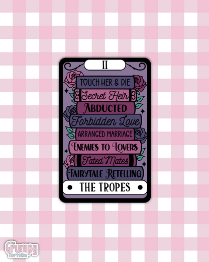 Waterproof Sticker | The Fantasy Tropes Tarot Card Die Cut Sticker | Bookish Sticker | Reading Sticker | Tarot Card Sticker