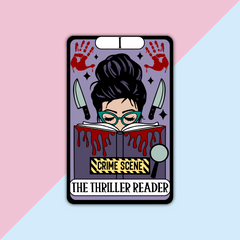 The Thriller Reader Tarot Card Die Cut Sticker