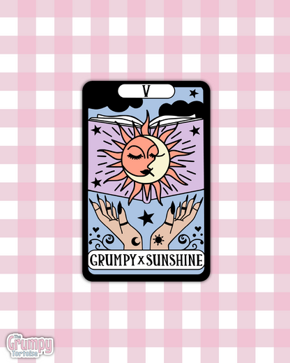 Waterproof Sticker | Grumpy X Sunshine Tarot Card Die Cut Sticker | Bookish Sticker | Reading Sticker | Tarot Card Sticker