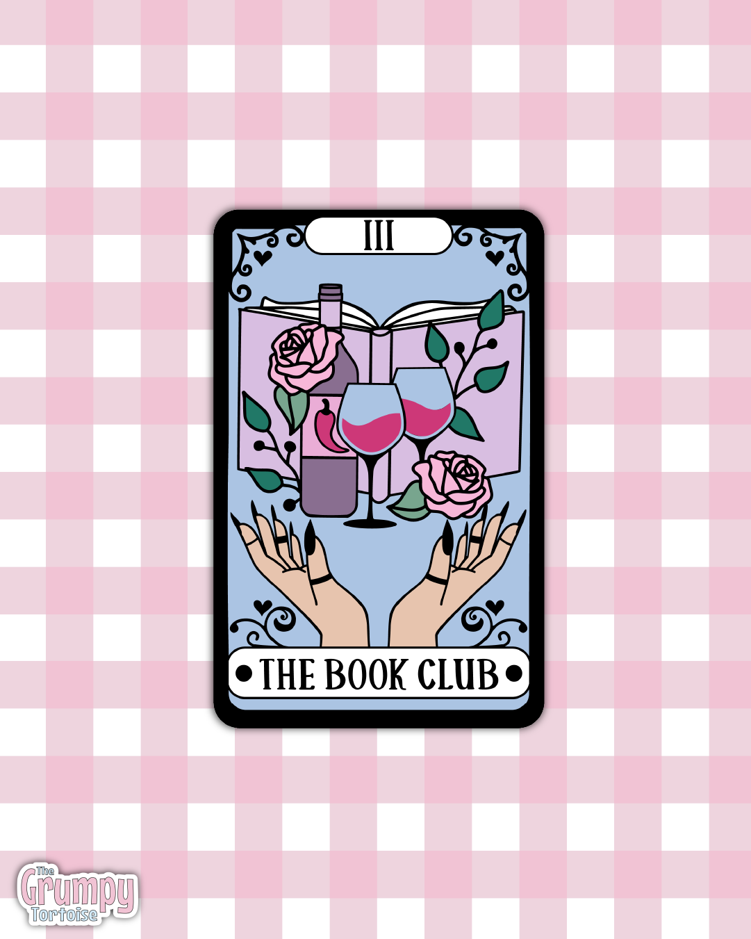 Waterproof Sticker | The Book Club Tarot Card Die Cut Sticker | Bookish Sticker | Reading Sticker | Tarot Card Sticker