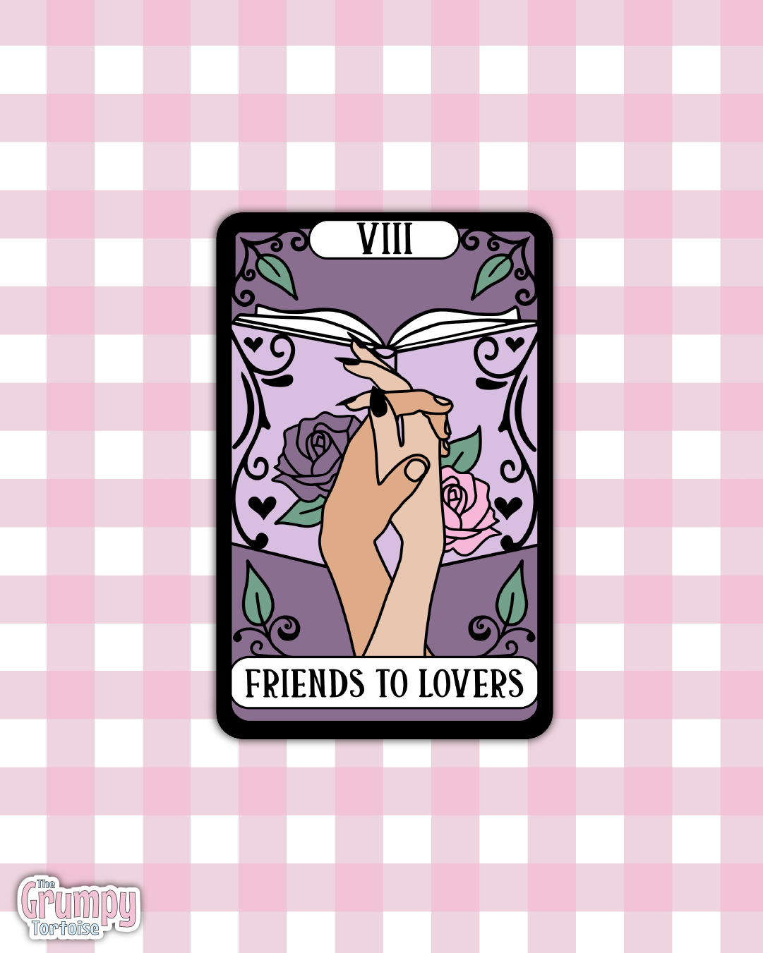 Waterproof Sticker | Friends to Lovers Tarot Card Die Cut Sticker | Bookish Sticker | Reading Sticker | Tarot Card Sticker