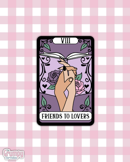 Waterproof Sticker | Friends to Lovers Tarot Card Die Cut Sticker | Bookish Sticker | Reading Sticker | Tarot Card Sticker