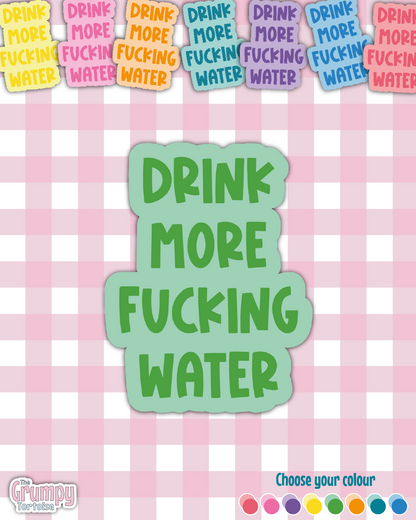 Waterproof Sticker - Drink More Fucking Water Single Sticker - Sarcastic Sticker - Funny Sticker - Sassy