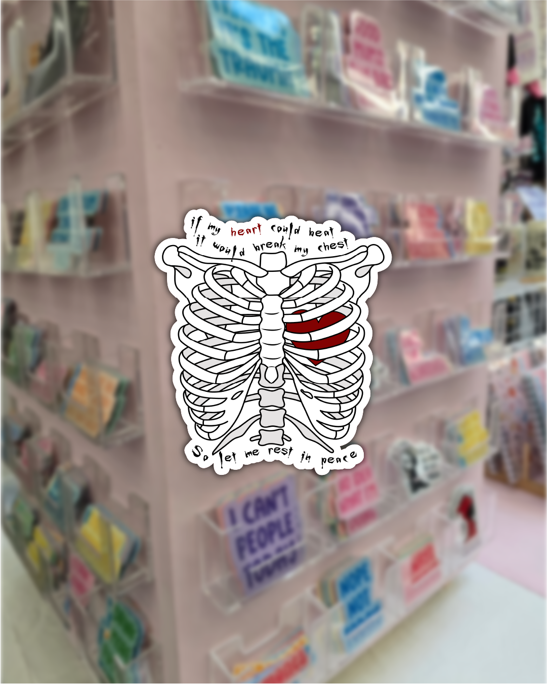 If my heart could beat, let me rest in peace Die Cut Sticker