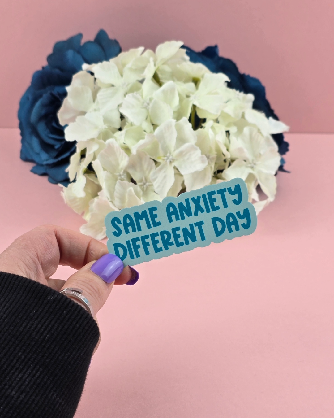 Waterproof Sticker - Same anxiety, different day - Sarcastic Sticker - Funny Sticker - Sassy