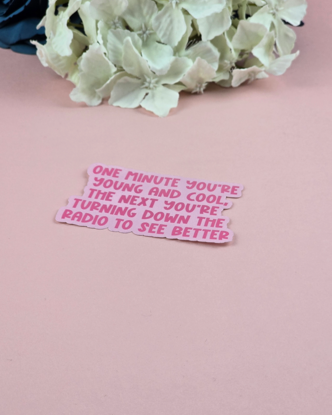 Waterproof Sticker - One minute you're young and cool - Sarcastic Sticker - Funny Sticker - Sassy