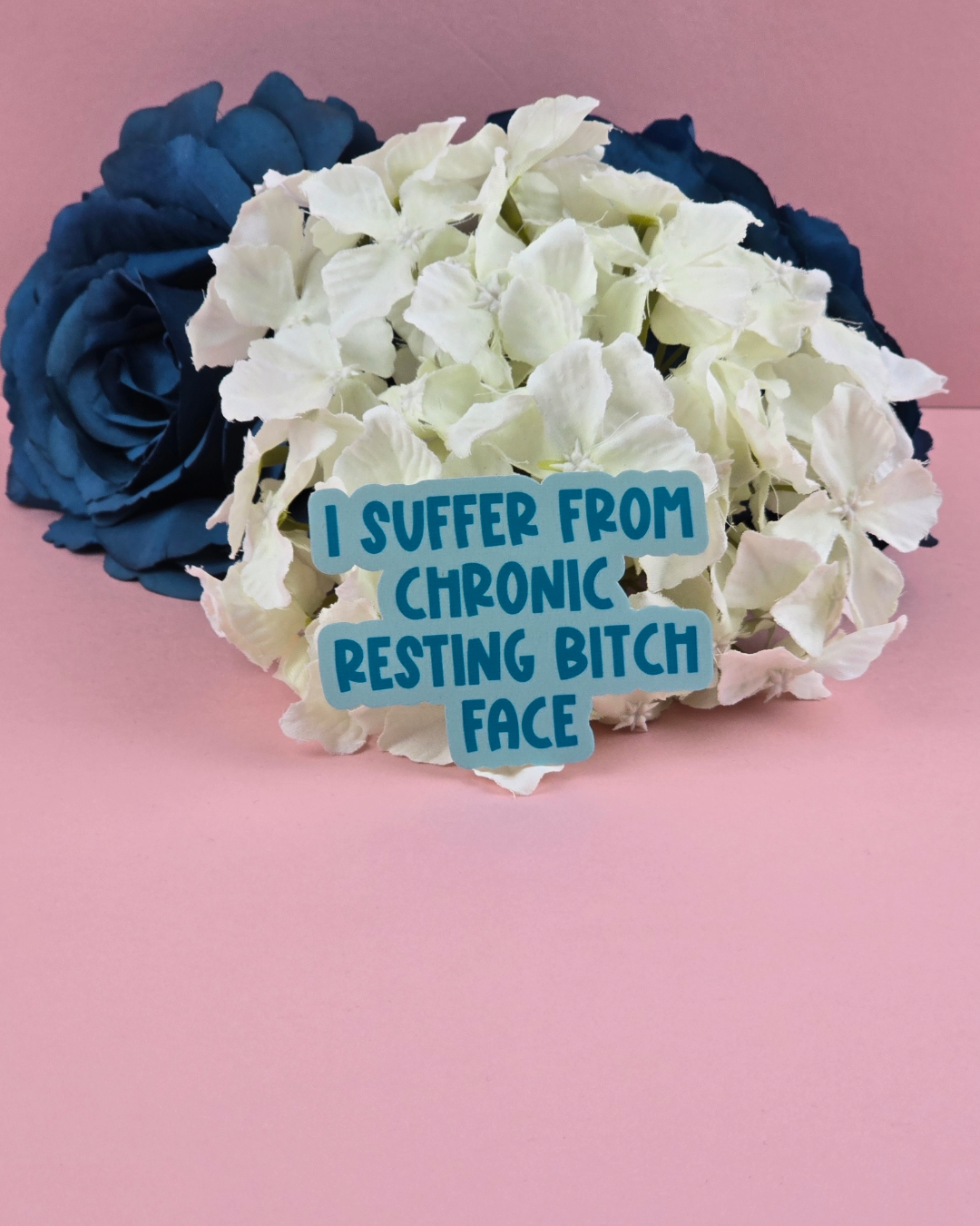 Waterproof Sticker - I suffer from chronic resting bitch face - Sarcastic Sticker - Funny Sticker - Sassy