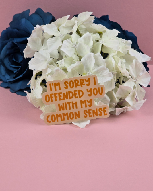 Waterproof Sticker - I'm sorry I offended you with my common sense - Sarcastic Sticker - Funny Sticker - Sassy