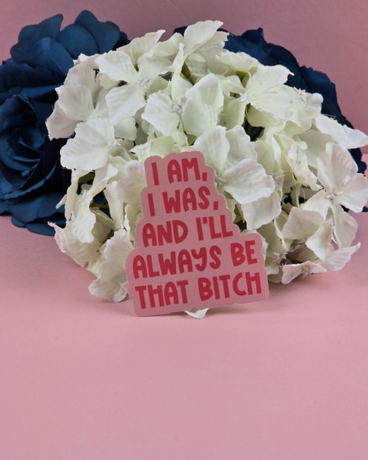 Waterproof Sticker - I am, I was, and I'll always be that bitch - Sarcastic Sticker - Funny Sticker - Sassy