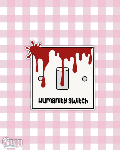 Humanity Switch Sticker – Waterproof Die-Cut Vinyl for TVD Fandom Fans - Hand drawn & Exclusive