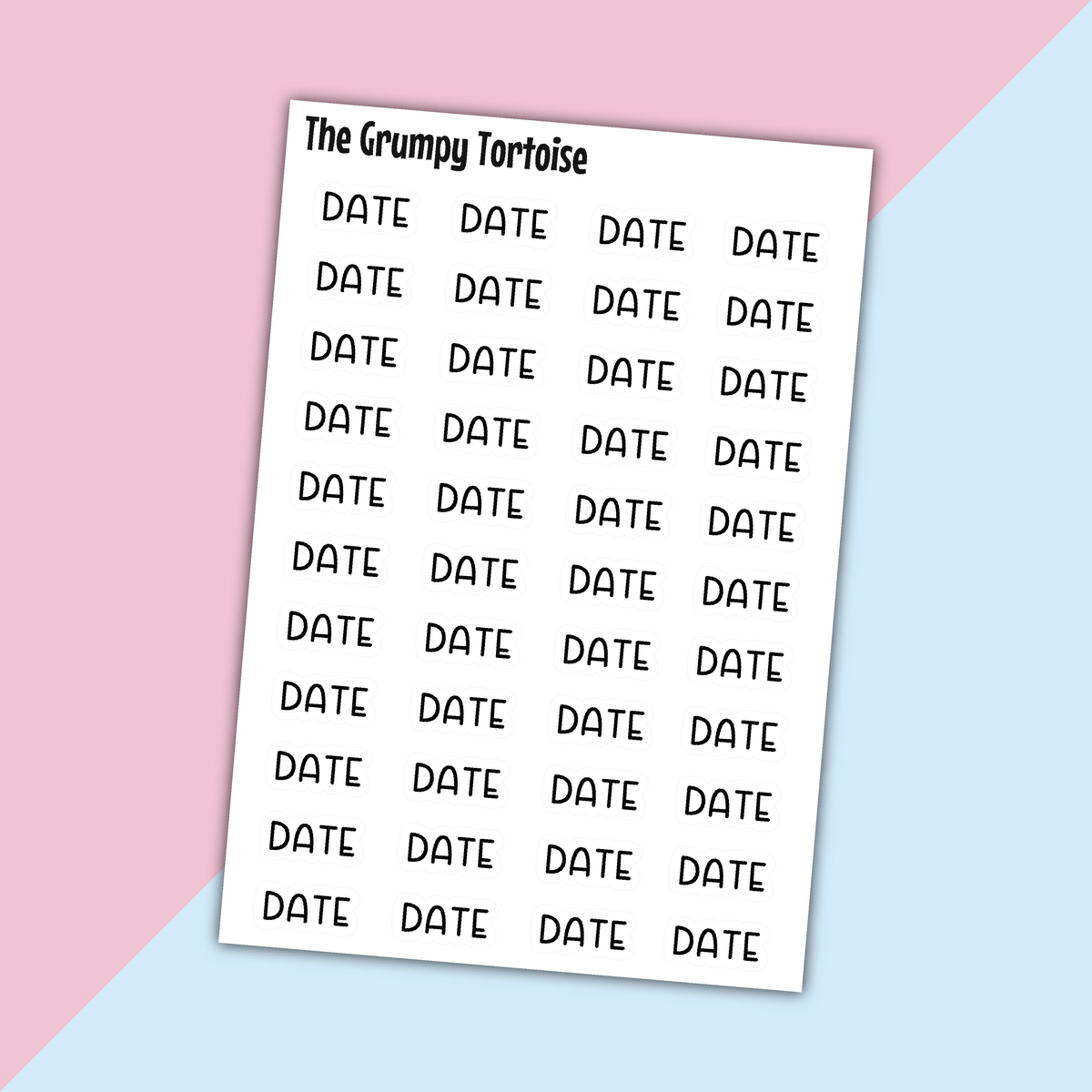 Date Mini Text Stickers