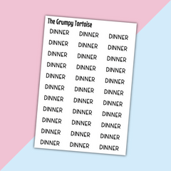 Dinner Mini Text Stickers