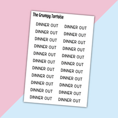 Dinner Out Mini Text Stickers