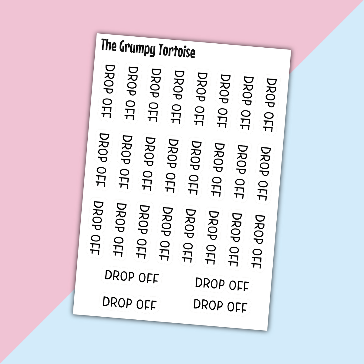 Drop Off Mini Text Stickers