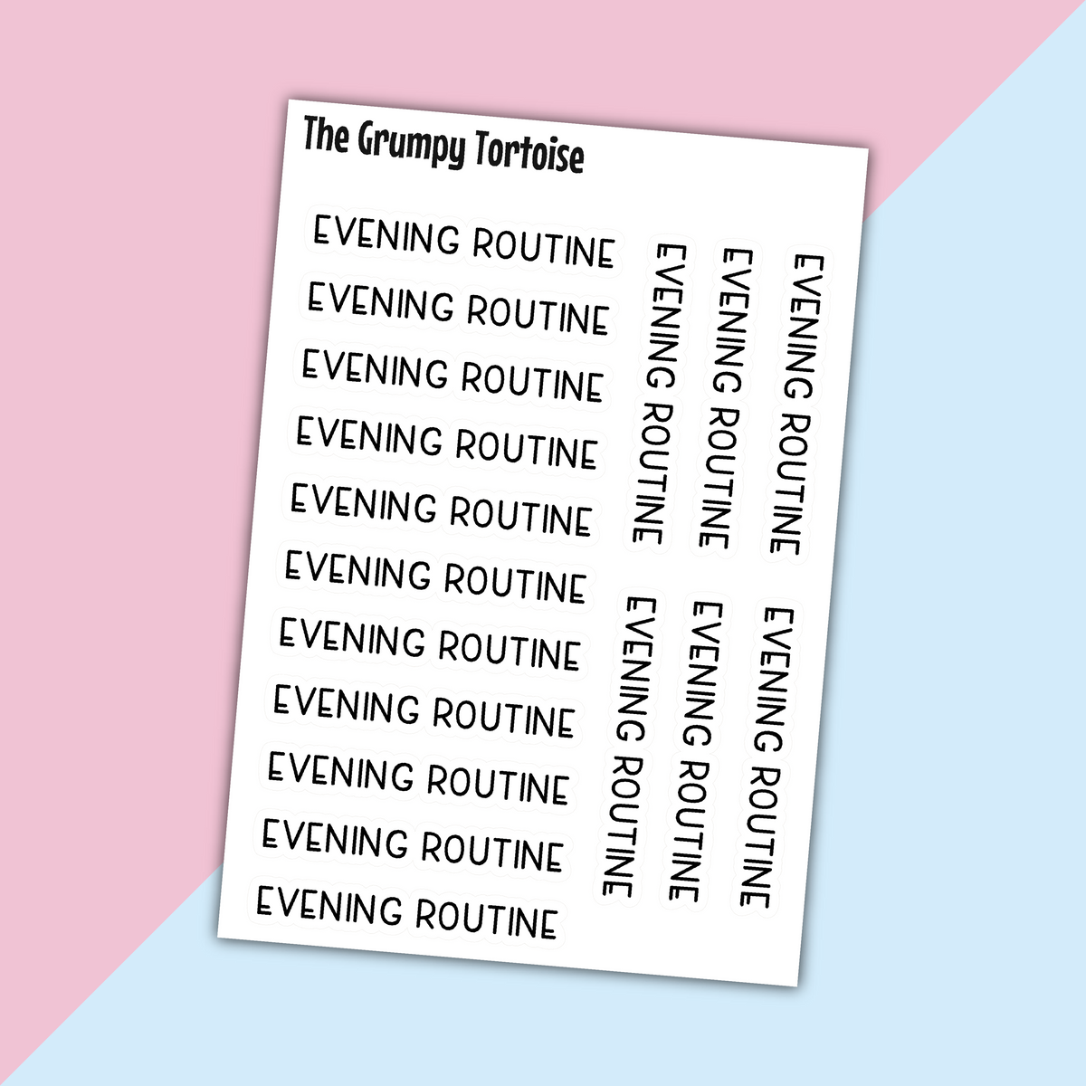 Evening Routine Mini Text Stickers