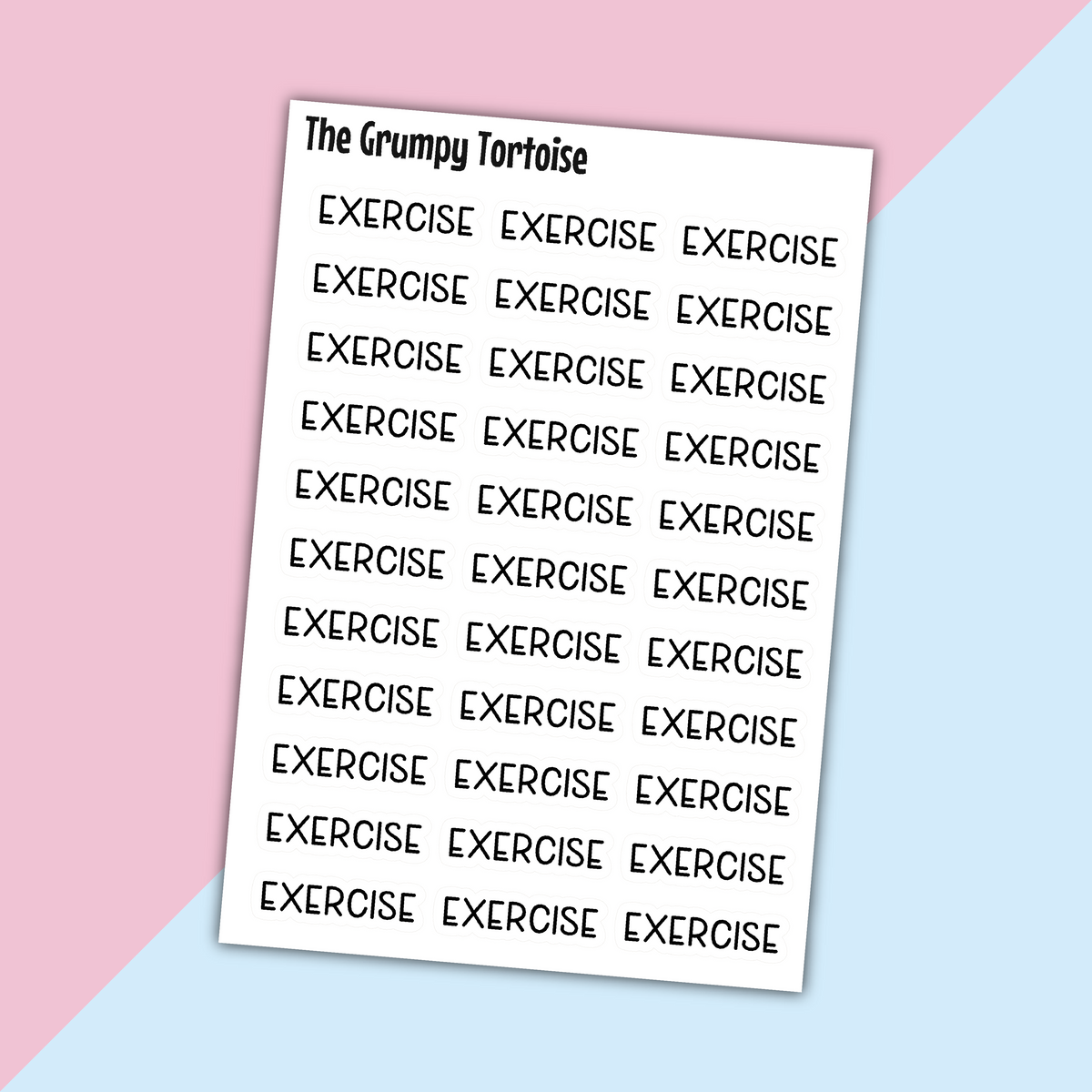 Exercise Mini Text Stickers