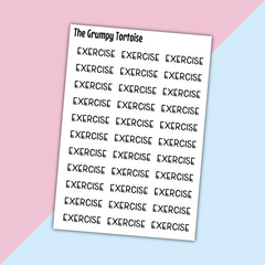 Exercise Mini Text Stickers