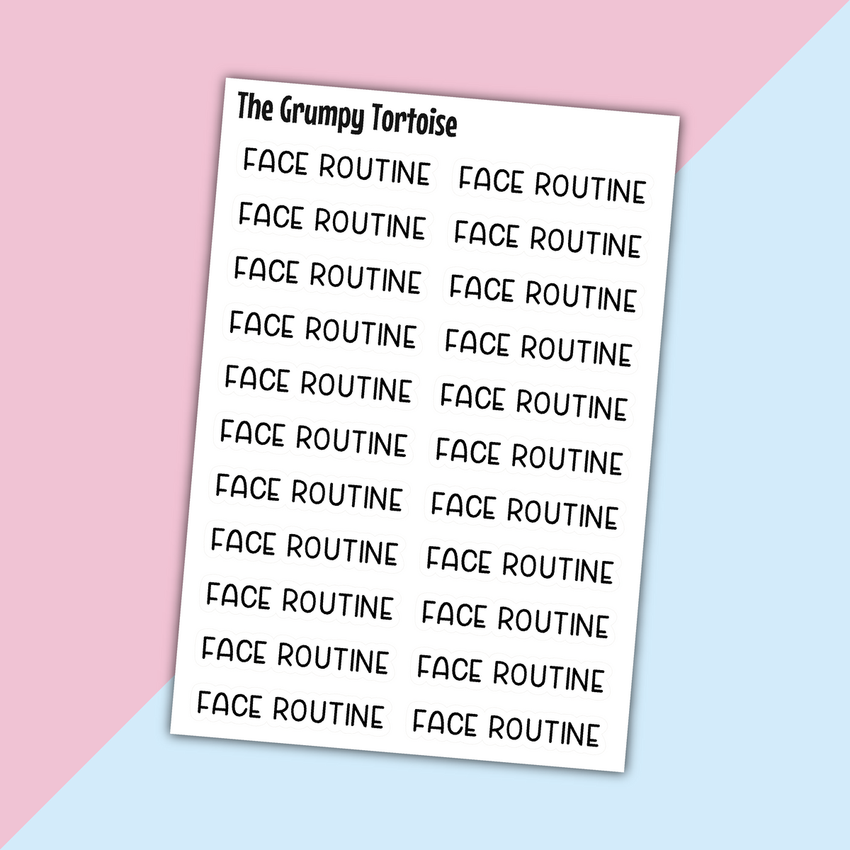 Face Routine Mini Text Stickers