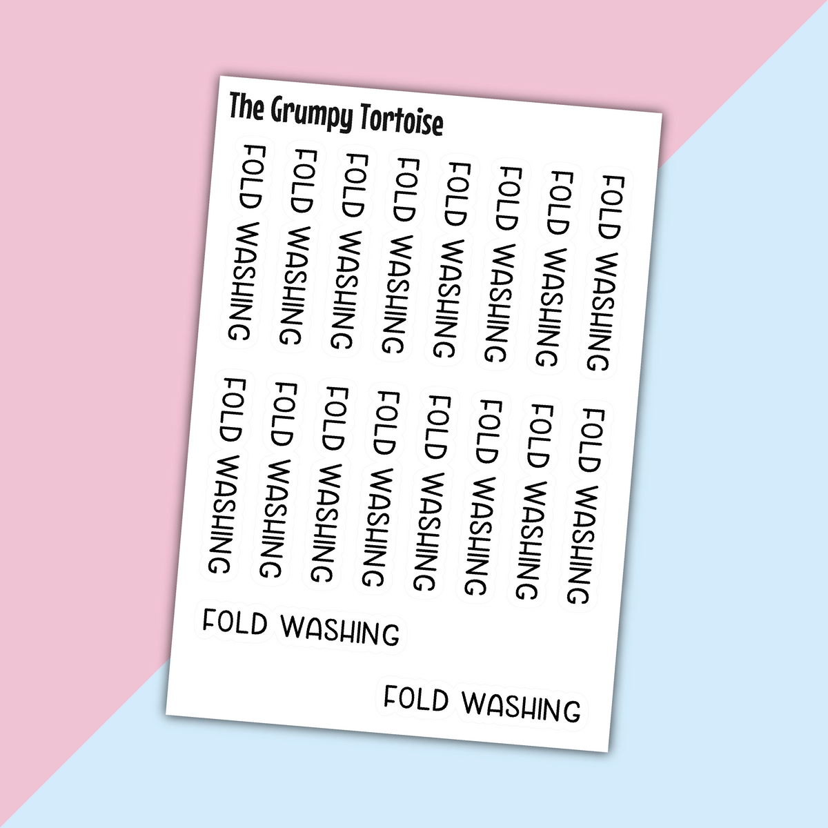 Fold Washing Mini Text Stickers