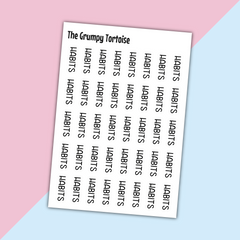 Habits Mini Text Stickers