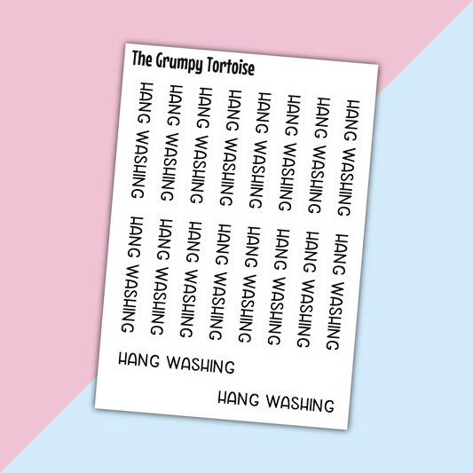 Hang Washing Mini Text Stickers