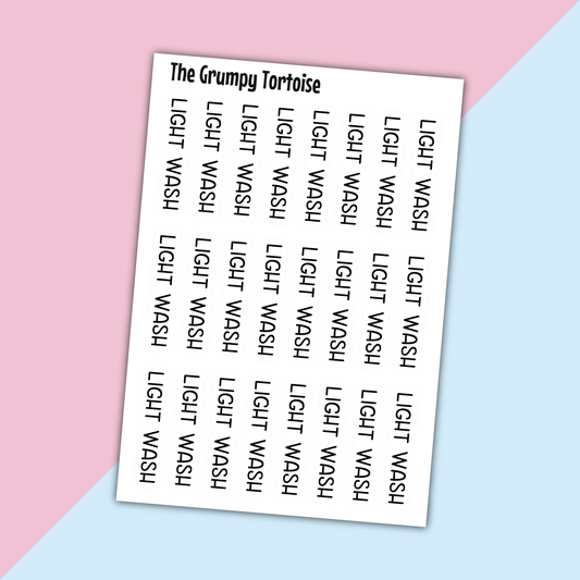 Light Wash Mini Text Stickers