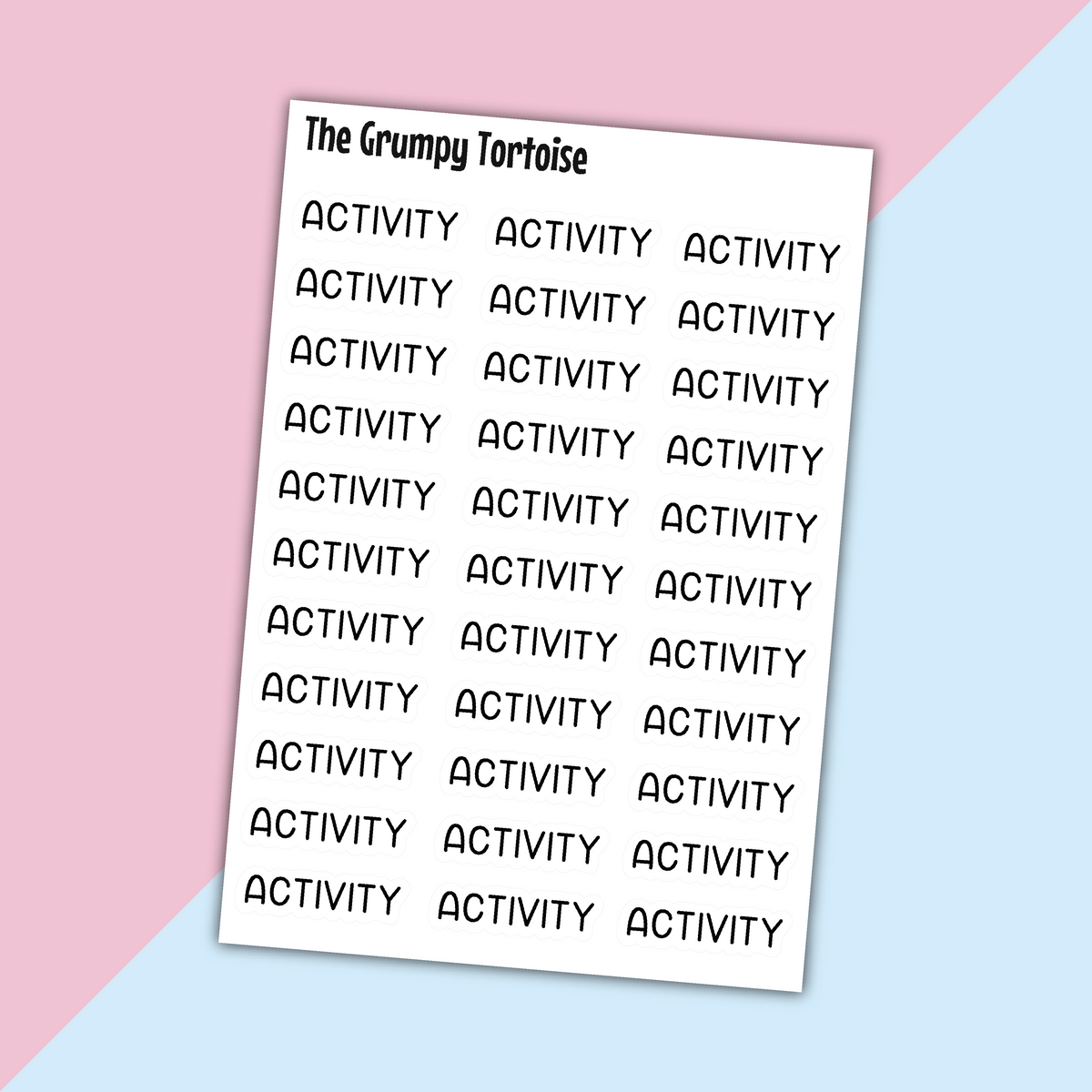 Activity Mini Text Stickers