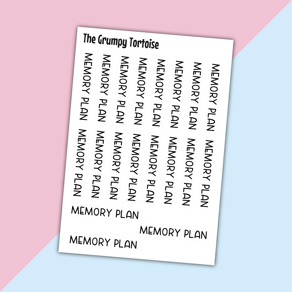 Memory Plan Mini Text Stickers