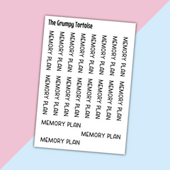 Memory Plan Mini Text Stickers