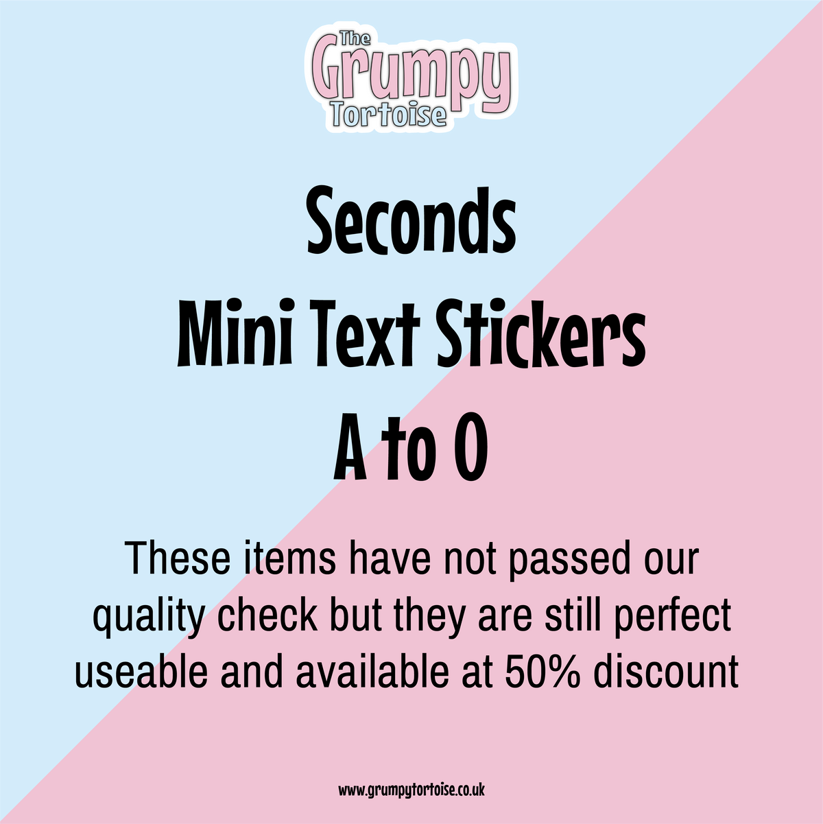 SECONDS - Mini Text Stickers - LETTERS A to O