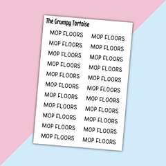 Mop Floors Mini Text Stickers