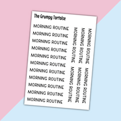 Morning Routine Mini Text Stickers