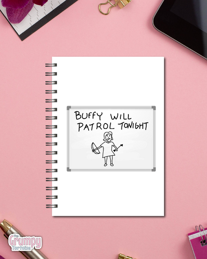 Spiral Notebooks - Buffy Will Patrol Wire Bound Notebook - Lined Journal - Gift
