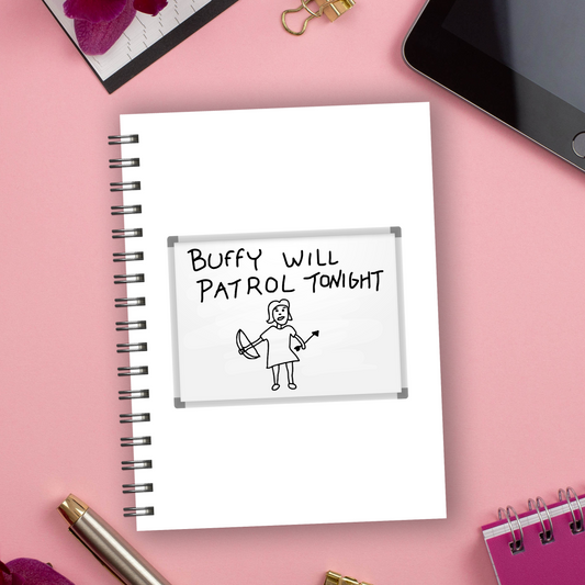 Spiral Notebooks | Buffy Will Patrol Wire Bound Notebook | Lined Journal | Gift |