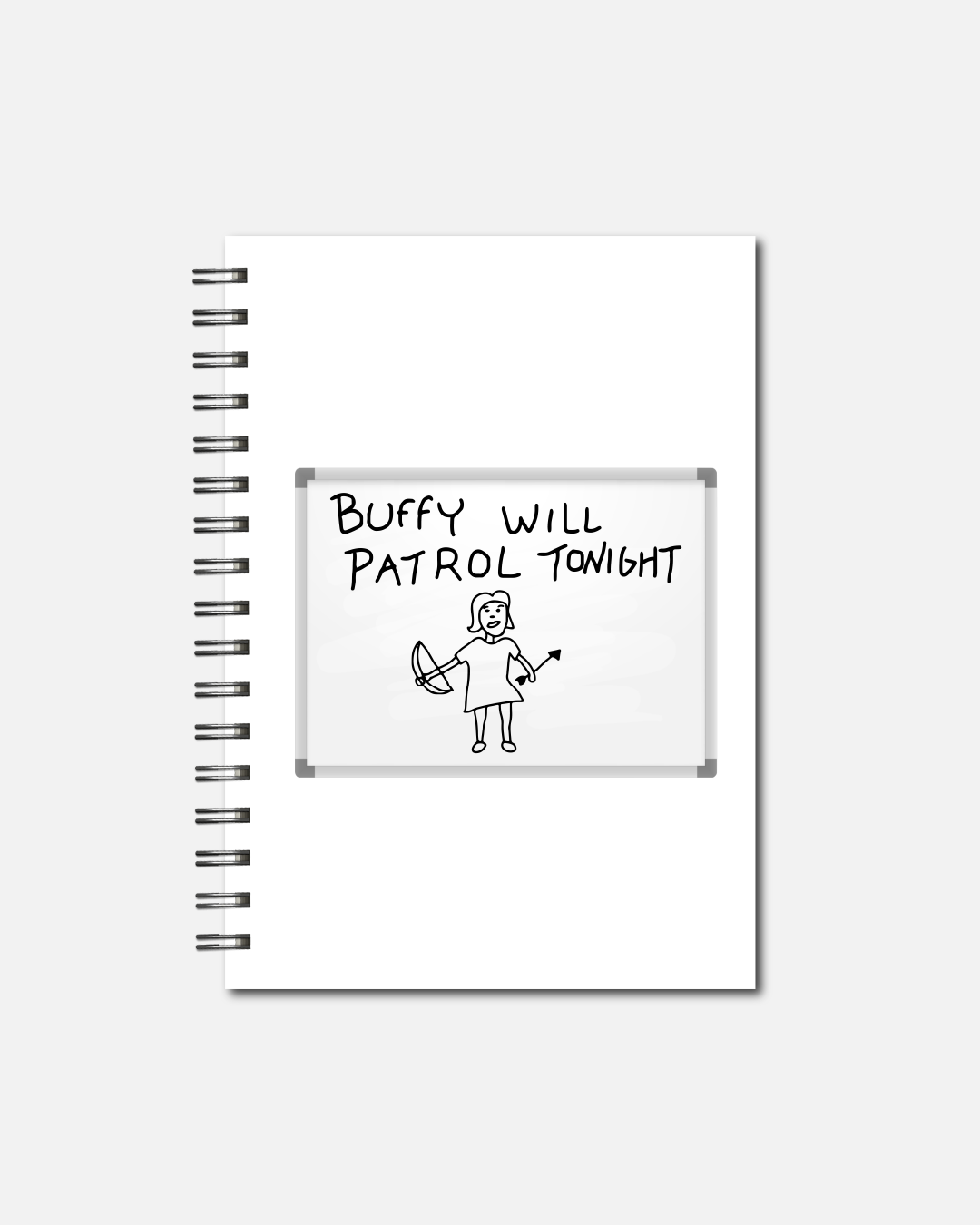 Spiral Notebooks - Buffy Will Patrol Wire Bound Notebook - Lined Journal - Gift