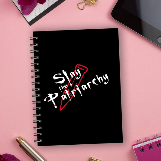 Spiral Notebooks | Slay the Patriarchy Wire Bound Notebook | Lined Journal | Gift |