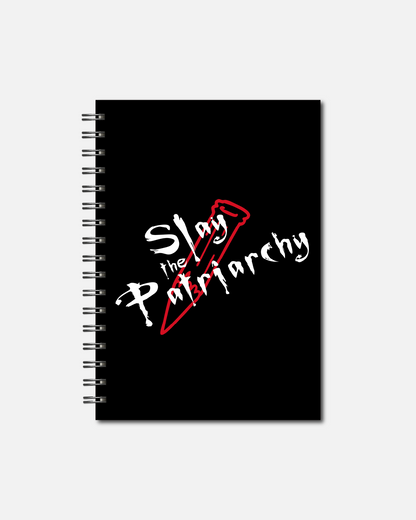Spiral Notebooks - Slay the Patriarchy Wire Bound Notebook - Lined Journal - Gift -