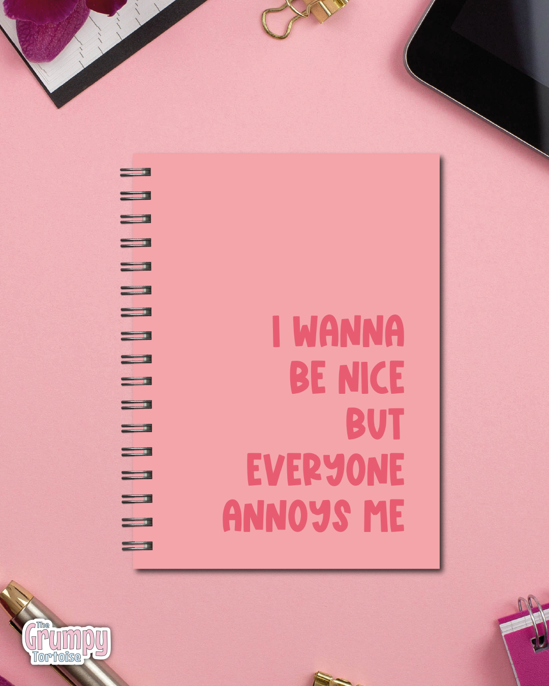 Spiral Notebooks - I Wanna be Nice But Everyone Annoys Me Notebook - Lined Journal - Gift