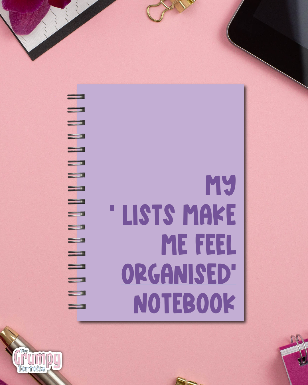 Spiral Notebooks - Lists make me feel organised Notebook - Lined Journal - Gift