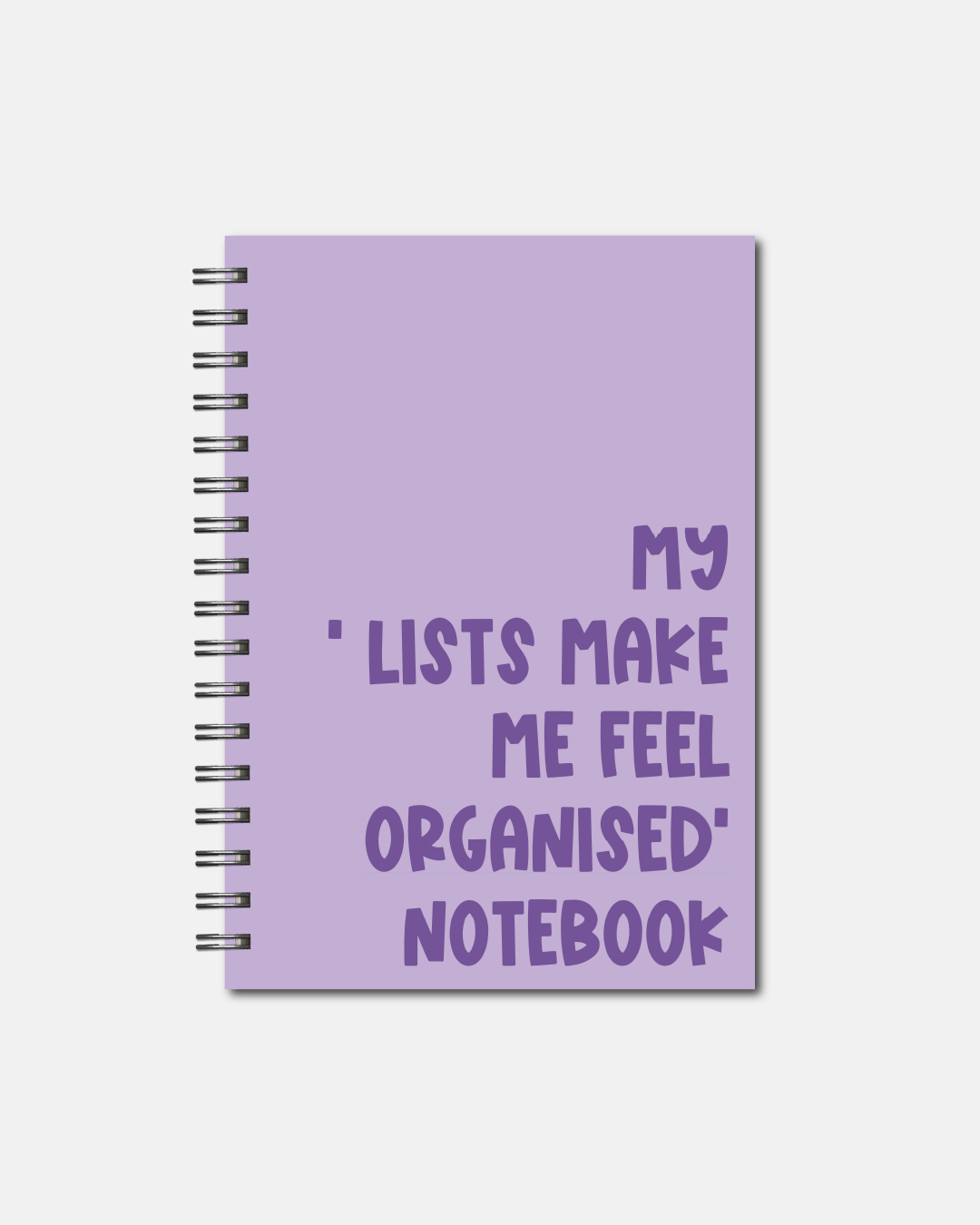 Spiral Notebooks - Lists make me feel organised Notebook - Lined Journal - Gift