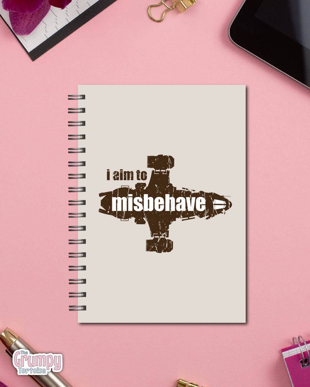 Spiral Notebooks - I Aim to Misbehave Firefly Notebook - Lined Journal - Gift